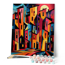 Afbeelding in Gallery-weergave laden, Schilderen op Nummer - Gedurfd Abstract Gebouwen
