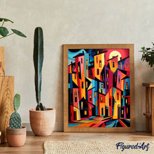 Afbeelding in Gallery-weergave laden, Schilderen op Nummer - Gedurfd Abstract Gebouwen