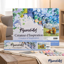 Afbeelding in Gallery-weergave laden, Schilderen op Nummer - Schotse Hooglander Familie bij het Meer