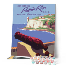 Afbeelding in Gallery-weergave laden, Schilderen op Nummer - Vintage poster van Puerto Rico
