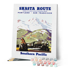Afbeelding in Gallery-weergave laden, Schilderen op Nummer - Vintage poster van de Shasta-route