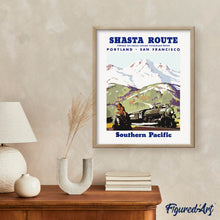 Afbeelding in Gallery-weergave laden, Schilderen op Nummer - Vintage poster van de Shasta-route