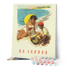 Afbeelding in Gallery-weergave laden, Schilderen op Nummer - Vintage poster van de kust van Joegoslavië