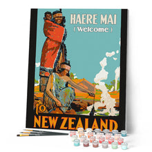 Afbeelding in Gallery-weergave laden, Schilderen op Nummer - Vintage poster van Nieuw-Zeeland