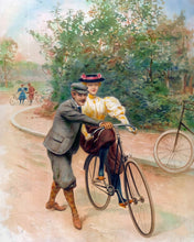 Afbeelding in Gallery-weergave laden, Schilderen op Nummer - Romantische fietsles - vintage schilderij