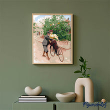 Afbeelding in Gallery-weergave laden, Schilderen op Nummer - Romantische fietsles - vintage schilderij