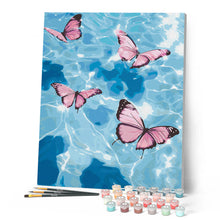 Afbeelding in Gallery-weergave laden, Schilderen op Nummer - Roze vlinders op het water