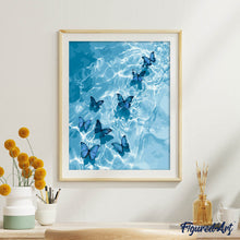 Afbeelding in Gallery-weergave laden, Schilderen op Nummer - Blauwe vlinders op het water