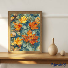 Afbeelding in Gallery-weergave laden, Schilderen op Nummer - Amberbladeren op het water