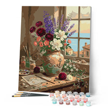 Afbeelding in Gallery-weergave laden, Schilderen op Nummer - Mediterrane bloemenharmonie
