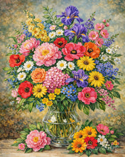 Afbeelding in Gallery-weergave laden, Schilderen op Nummer - Kleurrijk veldboeket van wilde bloemen