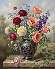 Afbeelding in Gallery-weergave laden, Schilderen op Nummer - Bloemen in blauwe vaas