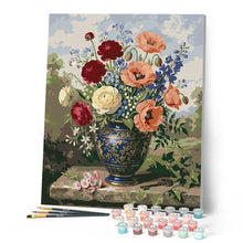 Afbeelding in Gallery-weergave laden, Schilderen op Nummer - Bloemen in blauwe vaas