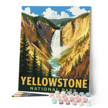 Afbeelding in Gallery-weergave laden, Schilderen op Nummer - Yellowstone National Park, Lower Falls - Wyoming