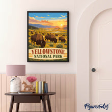 Afbeelding in Gallery-weergave laden, Schilderen op Nummer - Yellowstone National Park, bizons in de Lamar Valley - Wyoming