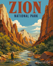 Afbeelding in Gallery-weergave laden, Schilderen op Nummer - Zion National Park, Virgin River - Utah