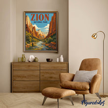 Afbeelding in Gallery-weergave laden, Schilderen op Nummer - Zion National Park, Virgin River - Utah
