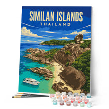 Afbeelding in Gallery-weergave laden, Schilderen op Nummer - Reisposter Similan-eilanden