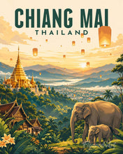 Afbeelding in Gallery-weergave laden, Schilderen op Nummer - Reisposter Chiang Mai