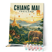 Afbeelding in Gallery-weergave laden, Schilderen op Nummer - Reisposter Chiang Mai