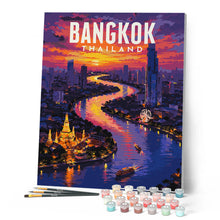 Afbeelding in Gallery-weergave laden, Schilderen op Nummer - Reisposter Bangkok, Chao Phraya-rivier