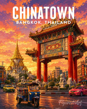 Afbeelding in Gallery-weergave laden, Schilderen op Nummer - Reisposter Bangkok, Lichten van Chinatown