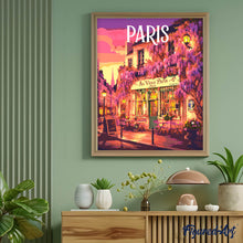 Afbeelding in Gallery-weergave laden, Schilderen op Nummer - Reisposter Wisteria café Parijs