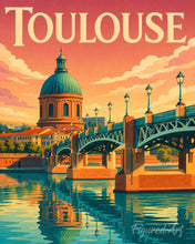 Afbeelding in Gallery-weergave laden, Schilderen op Nummer - Reisposter Kanaalbrug Toulouse