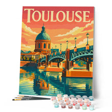Afbeelding in Gallery-weergave laden, Schilderen op Nummer - Reisposter Kanaalbrug Toulouse