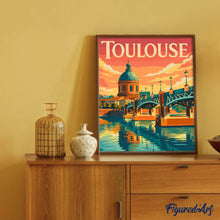 Afbeelding in Gallery-weergave laden, Schilderen op Nummer - Reisposter Kanaalbrug Toulouse