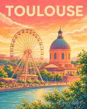 Afbeelding in Gallery-weergave laden, Schilderen op Nummer - Reisposter Reuzenrad Toulouse
