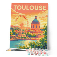 Afbeelding in Gallery-weergave laden, Schilderen op Nummer - Reisposter Reuzenrad Toulouse