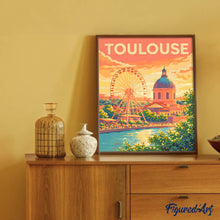 Afbeelding in Gallery-weergave laden, Schilderen op Nummer - Reisposter Reuzenrad Toulouse