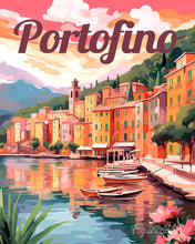 Afbeelding in Gallery-weergave laden, Schilderen op Nummer - Reisposter Haven van Portofino