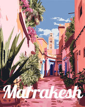 Afbeelding in Gallery-weergave laden, Schilderen op Nummer - Reisposter Oude stad Marrakesh