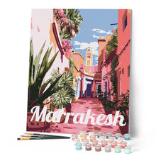 Afbeelding in Gallery-weergave laden, Schilderen op Nummer - Reisposter Oude stad Marrakesh