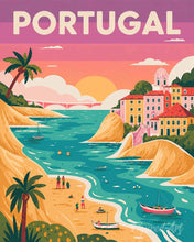 Afbeelding in Gallery-weergave laden, Schilderen op Nummer - Reisposter Portugese oceaankust