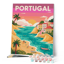 Afbeelding in Gallery-weergave laden, Schilderen op Nummer - Reisposter Portugese oceaankust