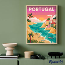 Afbeelding in Gallery-weergave laden, Schilderen op Nummer - Reisposter Portugese oceaankust