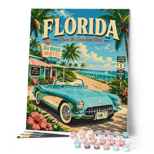Afbeelding in Gallery-weergave laden, Schilderen op Nummer - Vintageposter Florida - Drive the Sunshine State