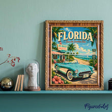 Afbeelding in Gallery-weergave laden, Schilderen op Nummer - Vintageposter Florida - Drive the Sunshine State