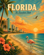 Afbeelding in Gallery-weergave laden, Schilderen op Nummer - Vintageposter Florida - The Sunshine State
