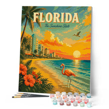 Afbeelding in Gallery-weergave laden, Schilderen op Nummer - Vintageposter Florida - The Sunshine State