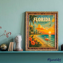 Afbeelding in Gallery-weergave laden, Schilderen op Nummer - Vintageposter Florida - The Sunshine State