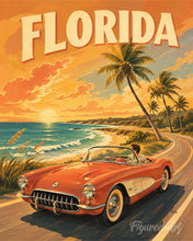 Afbeelding in Gallery-weergave laden, Schilderen op Nummer - Vintageposter Florida