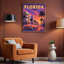 Afbeelding in Gallery-weergave laden, Schilderen op Nummer - Vintageposter van de paarse hemel van Florida