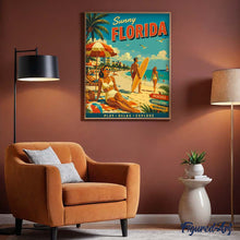 Afbeelding in Gallery-weergave laden, Schilderen op Nummer - Vintageposter van zonnig Florida