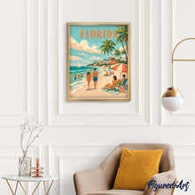 Afbeelding in Gallery-weergave laden, Schilderen op Nummer - Vintageposter van de kust van Florida