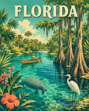 Afbeelding in Gallery-weergave laden, Schilderen op Nummer - Vintageposter van de wilde dieren van Florida