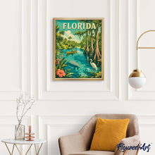 Afbeelding in Gallery-weergave laden, Schilderen op Nummer - Vintageposter van de wilde dieren van Florida